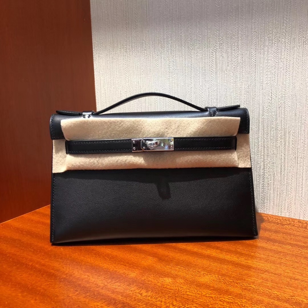 Hong Kong Hermes MiniKelly Pochette 一代 22CM CK89黑色 Swift calfskin 皮