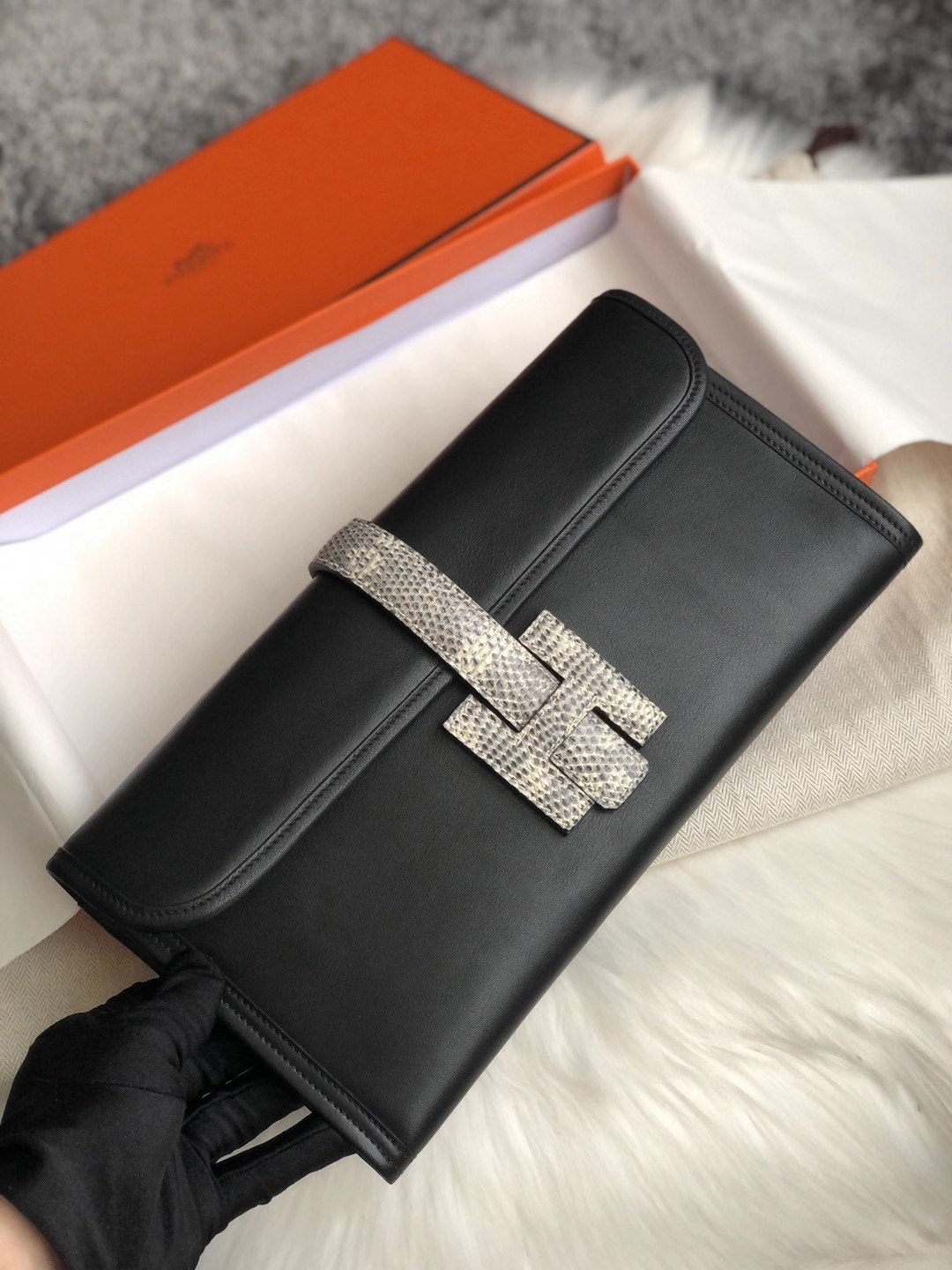 Hermes Jige 29, Nata with Lizard Exotic Leather, New in Box - (Ships from  London)