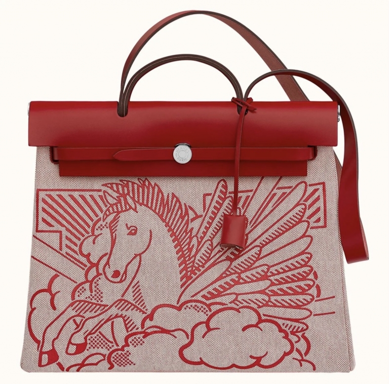 Korea Hermès Pégase Pop Herbag Zip 39 Retourné Bag Toile H/Hunter