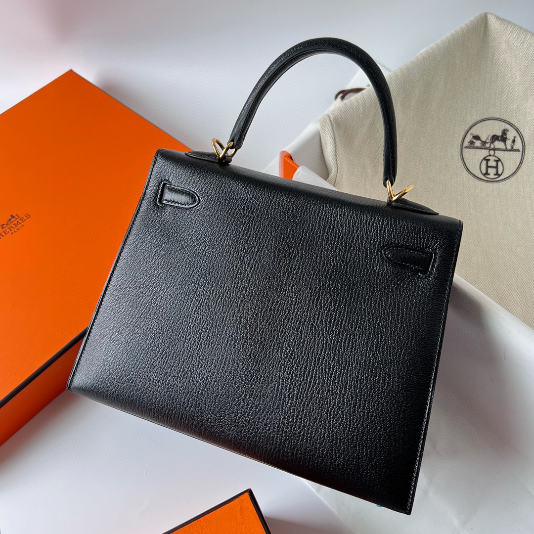 愛馬仕 kelly包價格 Hermès Kelly 25 Chevre 山羊皮 CC89 Noir 黑色